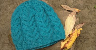 handmade chunky wool beanie hat with cable pattern